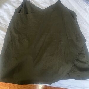 Zara Asymmetrical Olive Top. Size large